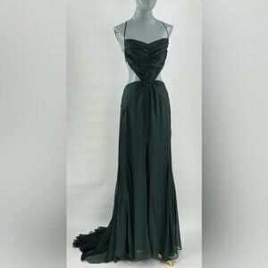 SIR the label | Dresses | Sir The Label Nwot Breeze Ruched Mesh Midi Dress  Shoreline Stripe Sz Us4 | Poshmark